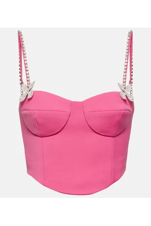 AREA Embellished wool bustier
