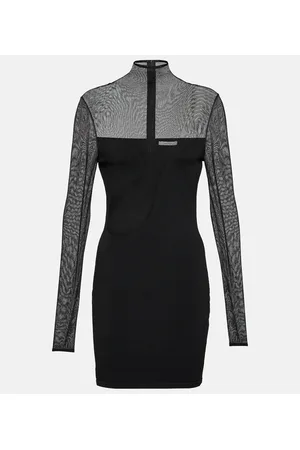 Nensi Dojaka Mesh and jersey minidress
