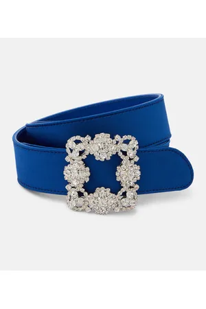 Manolo Blahnik Hangisi crystal-embellished satin belt