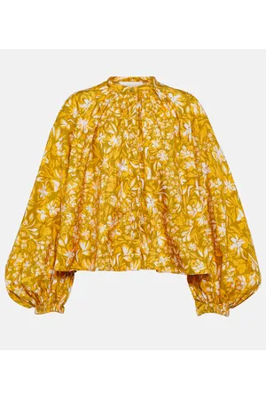 Jil Sander Floral puff-sleeve blouse