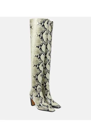 Khaite Snake-effect leather knee-high boots