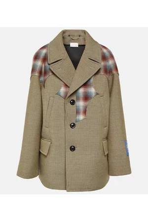 Maison Margiela X Pendleton cotton, mohair, and wool coat