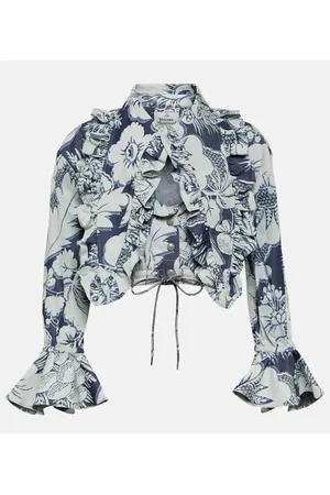 Vivienne Westwood Heart floral ruffled cotton blouse