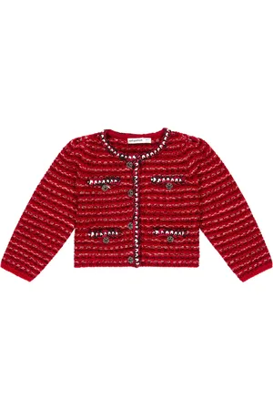Self-Portrait MÃ©lange wool and cotton cardigan
