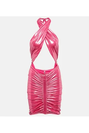 Reina Olga Stallion cutout lamÃ© minidress