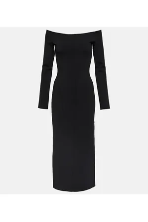 GALVAN Aphrodite off-shoulder midi dress