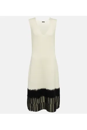 Joseph Lace-trimmed wool midi dress