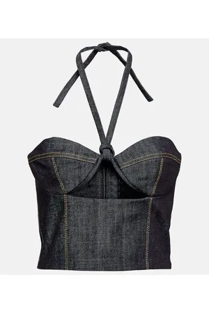 The Mannei Aspos cutout denim bustier