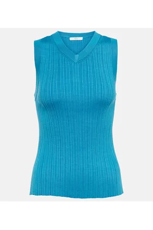 CO V-neck silk blend tank top