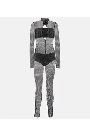GIUSEPPE DI MORABITO Crystal-embellished mesh jumpsuit