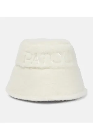 Patou Logo faux-shearling bucket hat