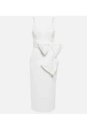 Rebecca Vallance Bridal Genevieve bow-trimmed crÃªpe midi dress