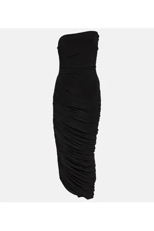 Norma Kamali Diana strapless jersey midi dress