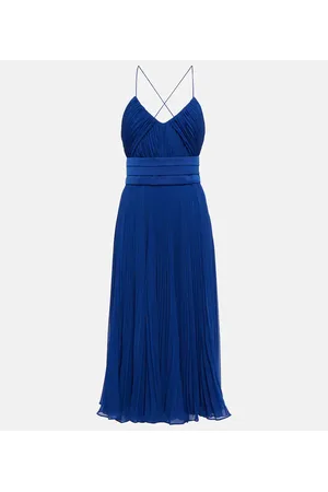 Max Mara Clarino pleated georgette midi dress