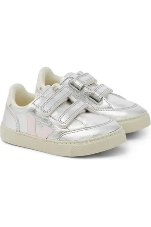 Veja V-12 metallic leather sneakers