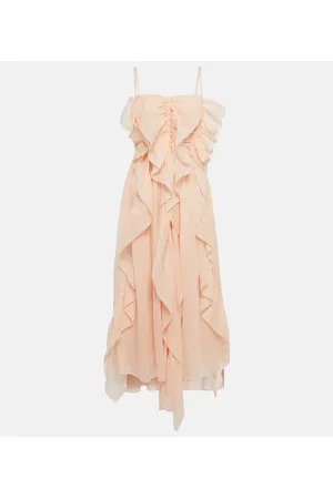 Chloé ChloÃ© Ruffle-trimmed ramie midi dress