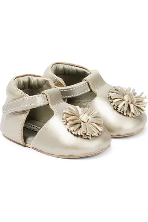 Donsje Baby Poms appliquÃ©d leather shoes