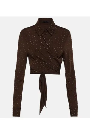 ALEX PERRY Bligh crystal-embellished jersey top