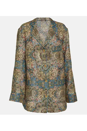 Loro Piana Printed linen pyjama shirt
