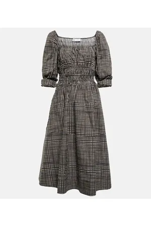 Proenza Schouler White Label checked cotton poplin midi dress
