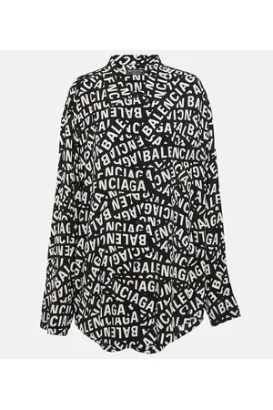 Balenciaga Logo satin shirt