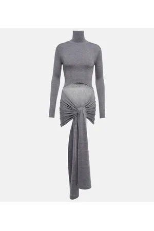 Alaïa AlaÃ¯a Tie-front cashmere and silk turtleneck sweater