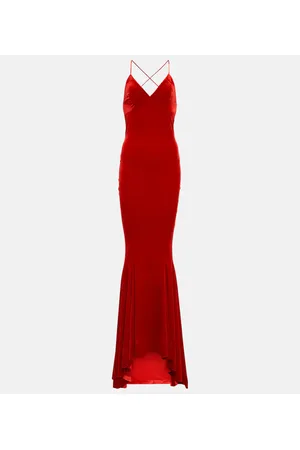Norma Kamali Fishtail velvet gown
