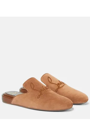 Christian Louboutin Navy Coolito Donna suede slippers