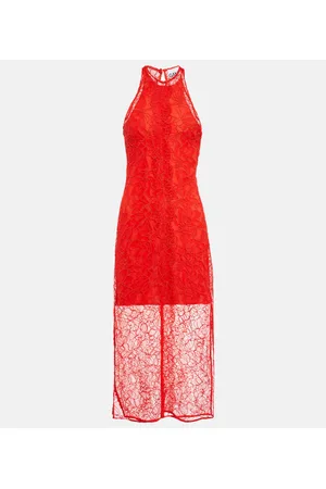 Ganni Halterneck lace midi dress