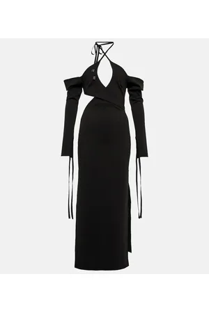 The Attico Greta off-shoulder halterneck dress