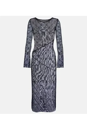 Marine Serre Moonogram mesh midi dress