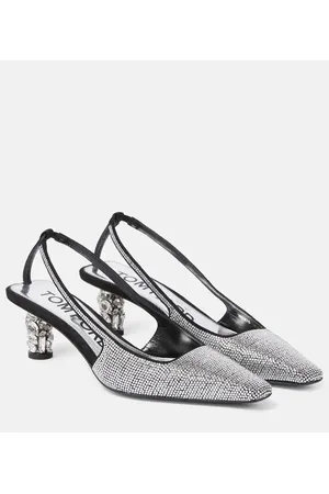 Tom Ford Embellished satin slingback pumps