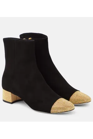 RENE CAOVILLA Embellished suede ankle boots
