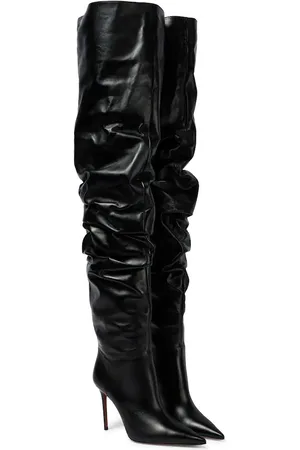 Amina Muaddi Jahleel leather over-the-knee boots