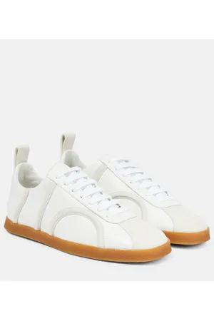 Totême Suede-trimmed leather sneakers