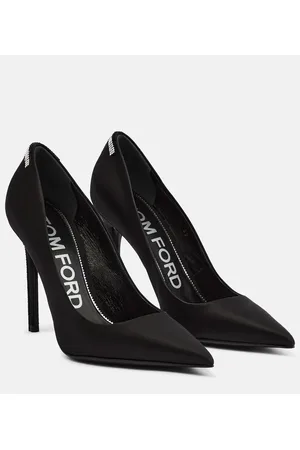 Tom Ford T crystal-embellished satin pumps