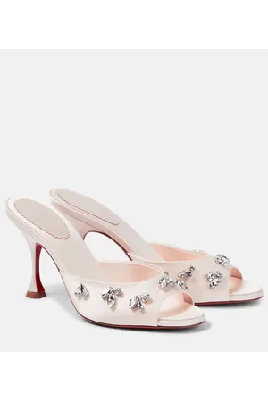Christian Louboutin Degraqueen 85 embellished crÃªpe mules