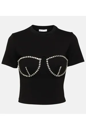 AREA Embellished crop top