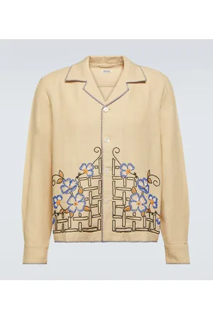 BODE Himalayan Poppy embroidered linen shirt