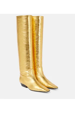 Khaite Marfa metallic leather knee-high boots
