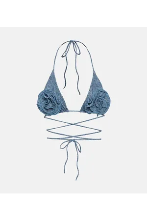 MAGDA BUTRYM Floral appliquÃ© triangle bikini top