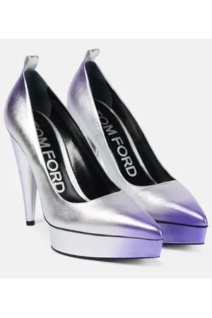 Tom Ford Metallic leather platform pumps