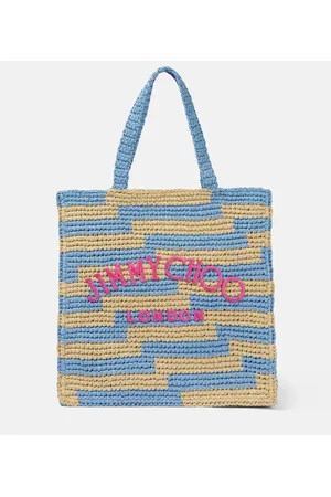 Jimmy Choo Avenue raffia tote bag