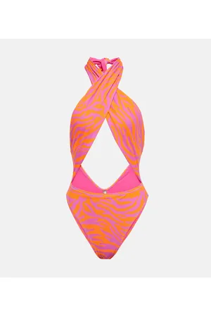 Reina Olga Italian Stallion zebra-print swimsuit