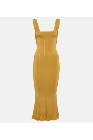 GALVAN Atalanta ribbed-knit midi dress