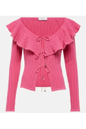 BLUMARINE Ruffle-trimmed wool top
