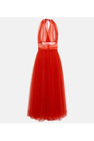 Dolce & Gabbana Halter-neck tulle midi dress