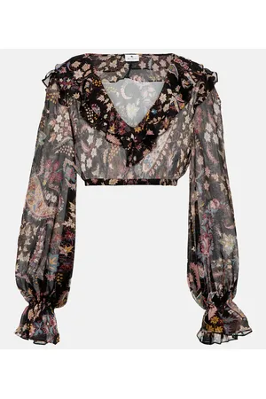 Etro Paisley silk crop top