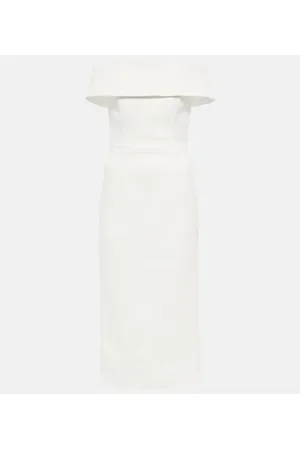 Rebecca Vallance Bridal Amore off-shoulder crÃªpe midi dress