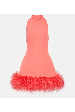 Safiyaa Ratana feather-trimmed crÃªpe minidress